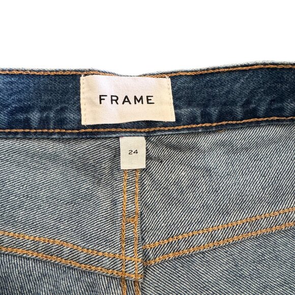 Frame Le Vintage Women's Raw Edge Denim Bermuda Shorts, Size 24 - Picture 6 of 9